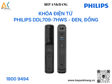 Khóa điện tử PHILIPS DDL709-7HWS - Đen, Đồng